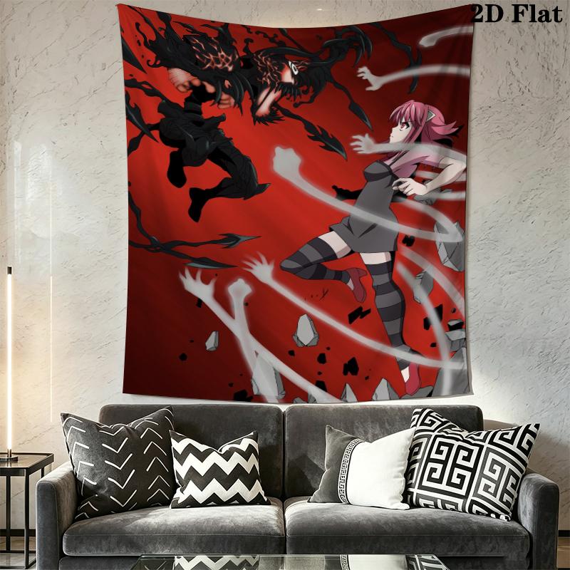 Elfen Lied Anime Wall Tapestry Aesthetic Wall Hanging Printed Fabric Blanket Decorative Tapestries for Bedroom Living Room Home Decor