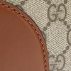 Gucci GG Emblem Logo Print Leather Trim Medium Waist Bag Men Waist Bag Beige Dark-Brown 821162-FAEEC-9786