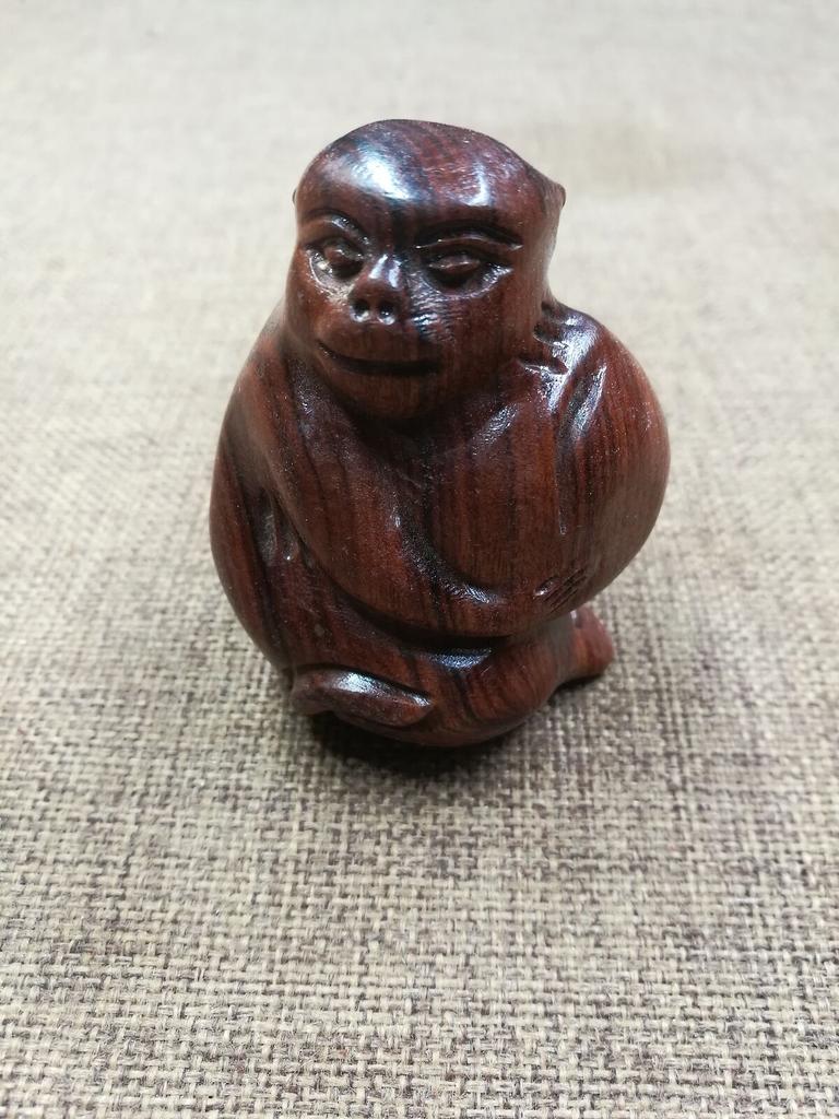 old china antique decor Rosewood wooden statue carvings monkey wood carved decor