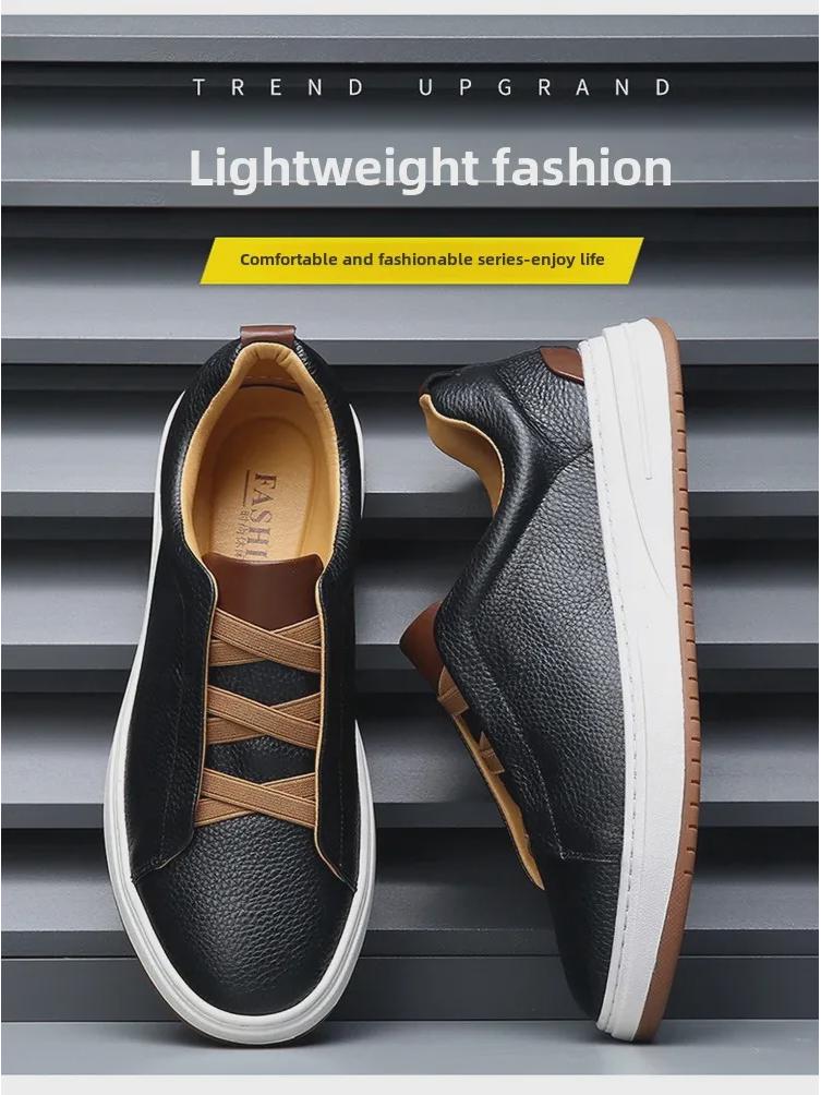 Scarpe da Uomo in Pelle Senza Lacci - Tendenza Autunno 2024: Suola Morbida, Vera Pelle, Stile Casual e Business