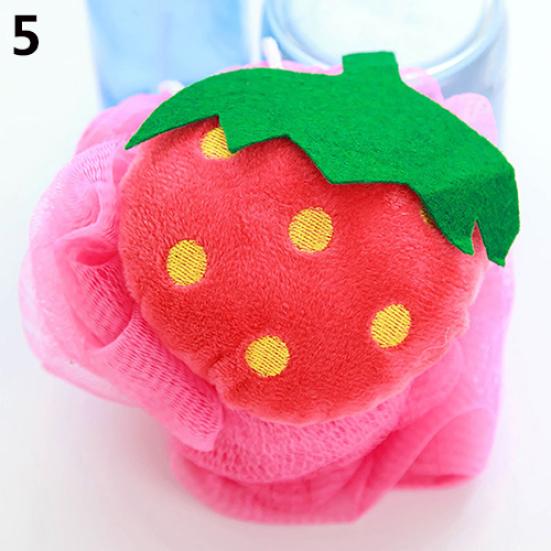 Yumuşak Meyve Şekli Banyo Püskülü Duş Süngeri Vücut Köpüğü Kabarcık Ağı Top Vücut Peelingi