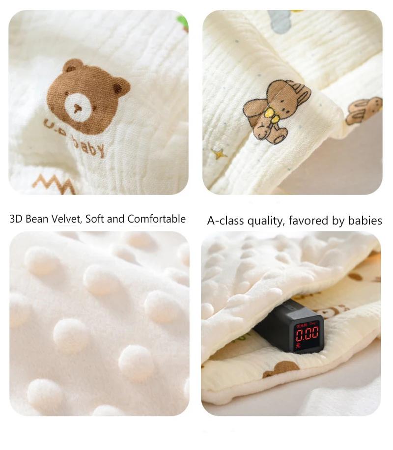 Baby Pillow 0-12 Months Baby Bean Velvet Pillow Cushion Four Seasons General Cotton Gauze Breathable Infant Pillow