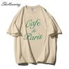 Shellsuning Funny Letter Printing T Shirts Women Summer Loose O Neck Cotton Base Tees Female Vintage Streetwear Couple Tops