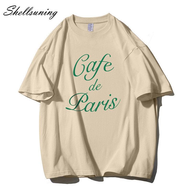 Shellsuning забавные футболки с буквенным принтом женские летние свободные хлопковые — фото 12