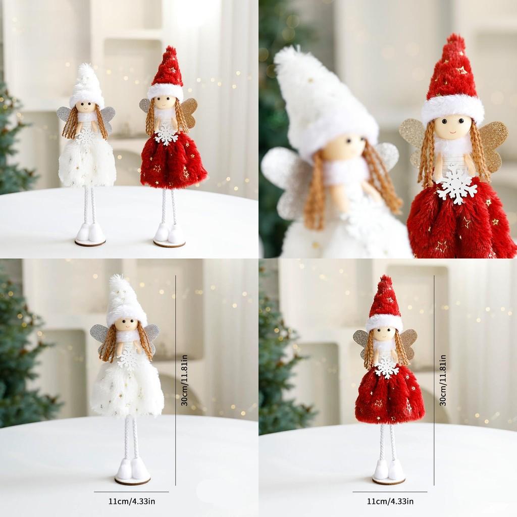 Christmas Angel Plush Figurine Decoration With Standing For Holiday Festive Decor