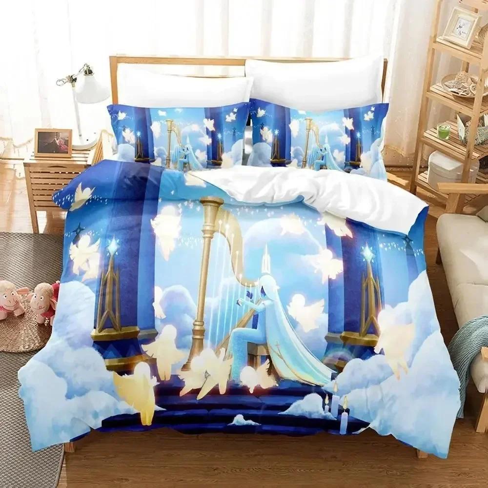 3D Spill SkyChildren of the Light Trykt Sengesett Dynetrekk Putetrekk Sengetøy Sett Laken Dynetrekk Full Queen King Size