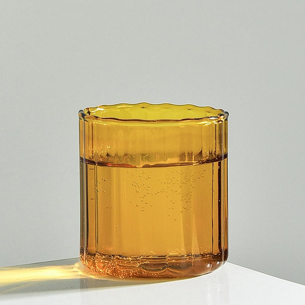 200ml Heat and Cold Resistant Clear Glass Water Cup Girl Heart Juice Drink Coffee Cup Color Glass Handmade Kitchen Drinkware
