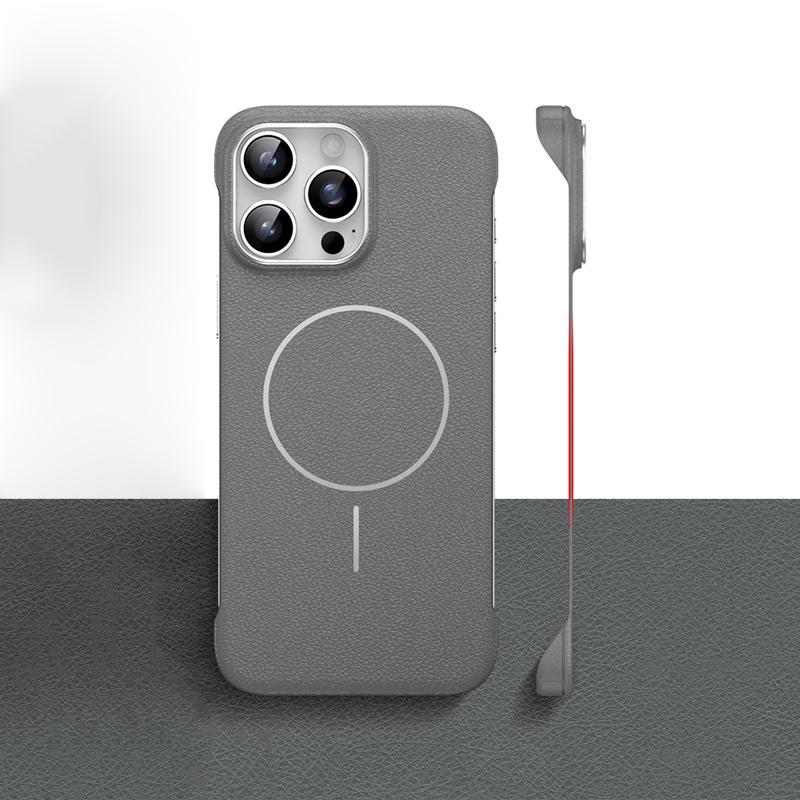 Luksusowa Tekstura Skóry Bezramkowa dla Magsafe Etui Na iPhone 16 15 Pro 14 Pro Max 13 Smukłe Wstrząsoodporne Bezprzewodowe Ładowanie Magnetyczne Etui na Telefon