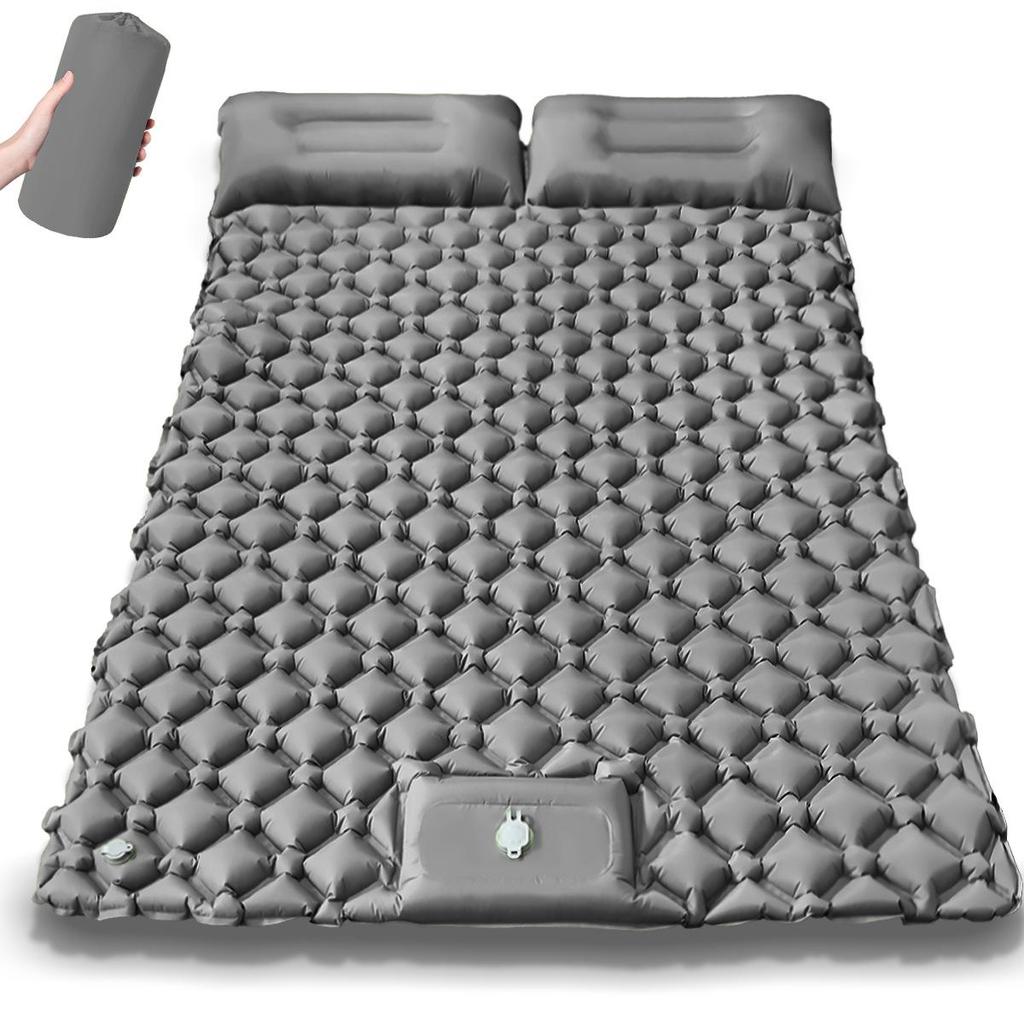 Inflatable TPU Camping Mat with Foot Pump - Portable & Foldable for Outdoor, Beach, or Picnic Use.