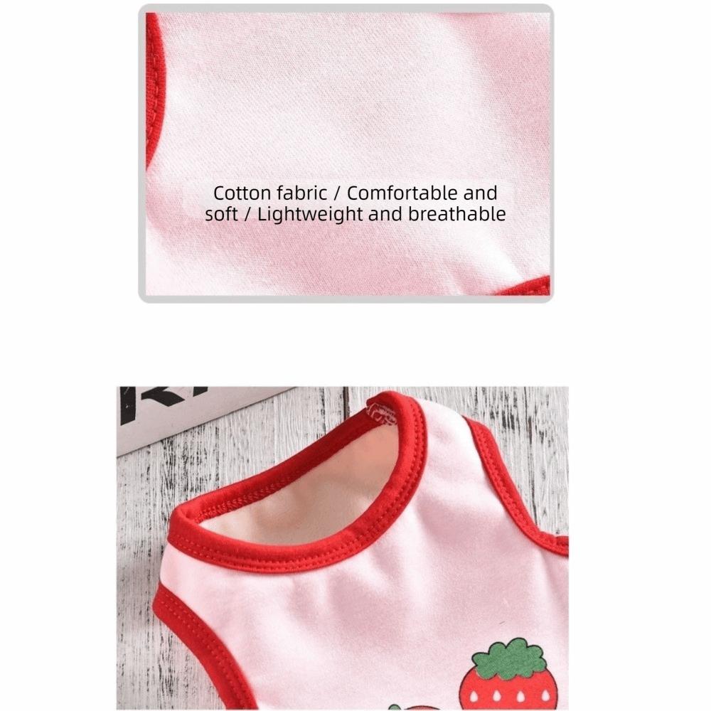 Breathable Dog Vest Strawberry Pattern Cooling Vest Cute Dog Tank Top Daily Wear