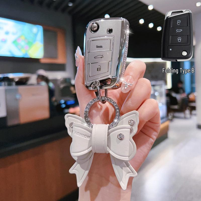 Skoda Schlüsselabdeckung für Octavia, Kamiq, Superb, Karoq - Cartoon-Stil für Männer und Frauen