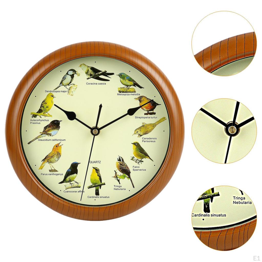 Bird Clock with Sound Decor Modern Creative Ornament Quiet That Sings On Hour Wall Hanging for