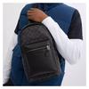 Coach West Pack 20 Metal Logo Zip Closure Coated Canvas Crossbody Chest Bag Small Men's Charcoal and Black