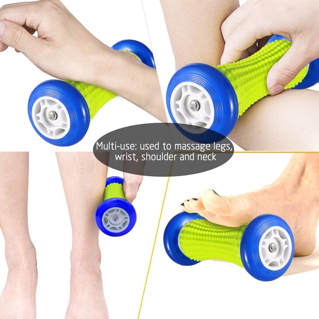 Foot Massage Roller Ball for Plantar Fasciitis - 1 Feet Roller and 2 Spiky Massage Balls Set ; Foot Arch Pain Relief; Deep Trigger Point Therapy;