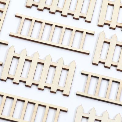 10pcs Wooden Fairy Garden Fence Wood Crafts Unfinished Wooden Cutout Art DIY Kids Mini Ornament for Dollhouse Handamde Crafts