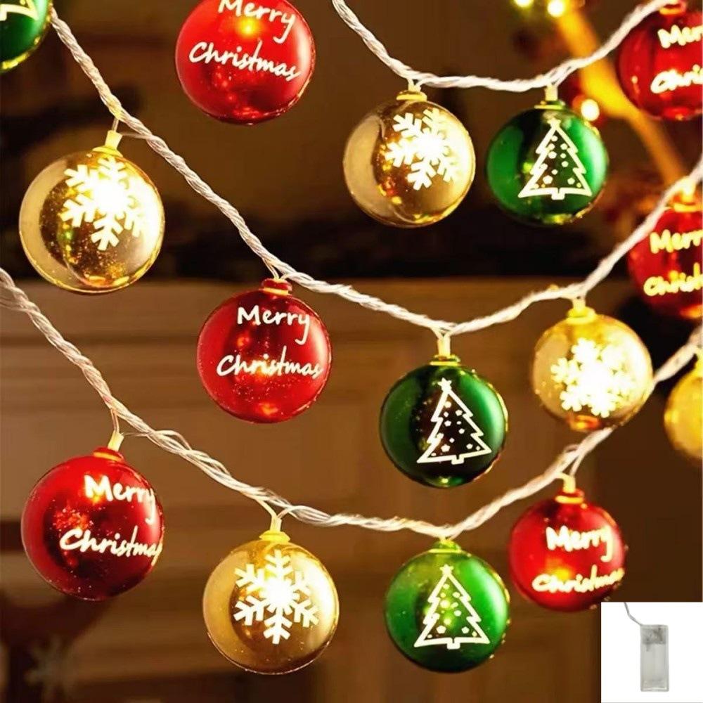 Hot Selling Electroplated Christmas Lighting Festival Atmosphere Flashing Ball Colored Lights Outdoor Decoration Led Star Snowflake Light String