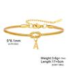 Stainless Steel 26-Letter Bracelet & Anklet with Double-Layer Knotted Snake Bone Chain