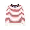 Polo Striped Logo Crew Neck Long Sleeve Sweater Kids Sweater White CWPOSWEY6820577-999