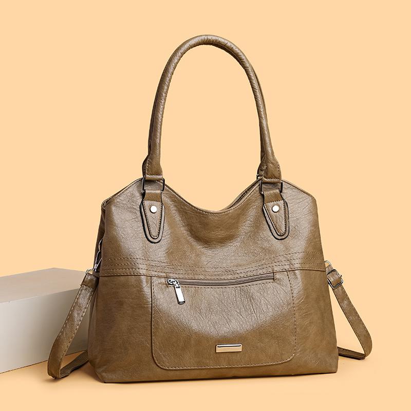 Casual Shoulder Bag Women's Bag Large Capacity Solid Color Simple Portable Underarm Messenger Tote Bag