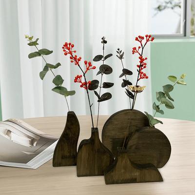 Handmade Natural Materials DIY Crafts Homestay Wood Desktop Ornaments Flower Arrangement Home Decorations 4 Styles