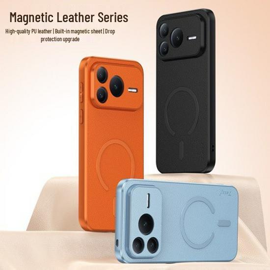 

Magnetic Sheepskin Silicone Honor Power2 Case - Drop & Explosion-proof, Soft Edge, Light Luxury. High-end Leather Texture Magnetic - Starry Orange