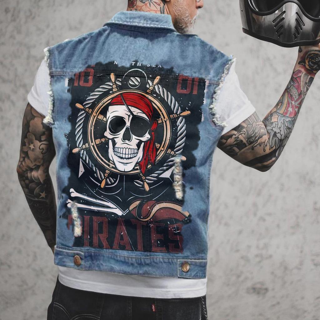2579 * Foreign trade men's vest casual tooling hole locomotive men's sleeveless top cross-border