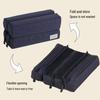 KOKUYO Campus Large-Capacity Tri-Compartment Canvas Pencil Case