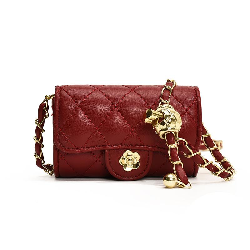 Fahsion Mini Shoulder Bag Chain Strap Korean Version Crossbody Bag Solid Color PU Leather Women's Bag Women