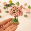 Doll House Mini Garden Simulation Cherry Blossom Willow Tree Landscaping Plant Ornaments Micro Landscape Sand Table Scene Prop Model