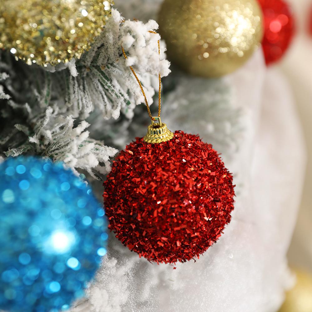 6Pcs 6CM Red Gold Christmas Balls Decoration Hanging Xmas Tree Pendant Ornaments for Party Home Decor New Year 2026 Accessories