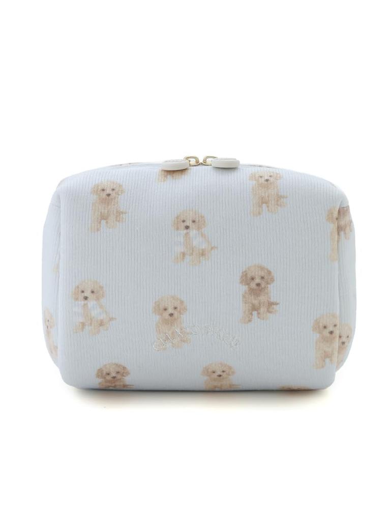 Toy Poodle Pattern Square Pouch PWGB251648 BLU [Gelato Pique]