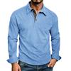 Camisa Polo de Pana 100% Algodón para Hombre Manga Larga Otoño Invierno Cuello de Solapa Media Botonadura Bolsillo Casual Tops Ajuste Holgado Básico Polos Diarios