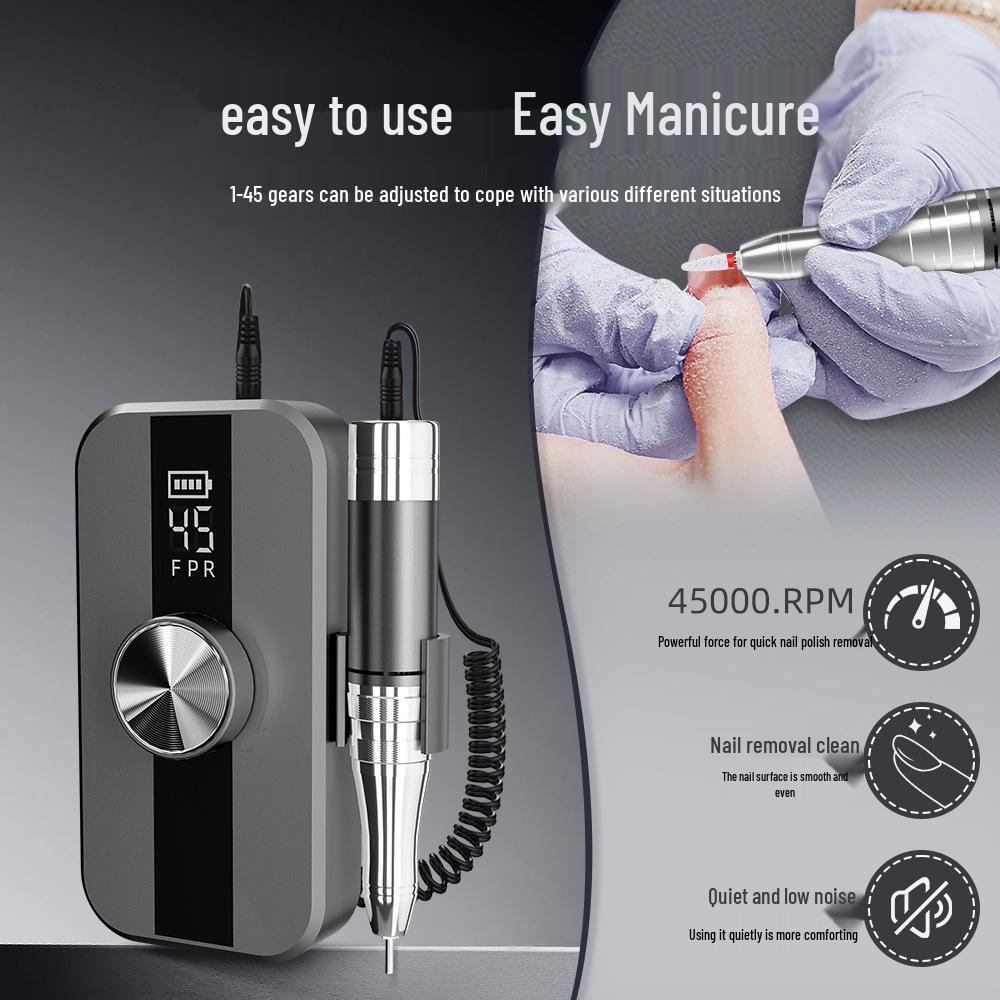 Portable Rechargeable Electric Nail Grinder for Polishing, Gel Removal, and Shaping