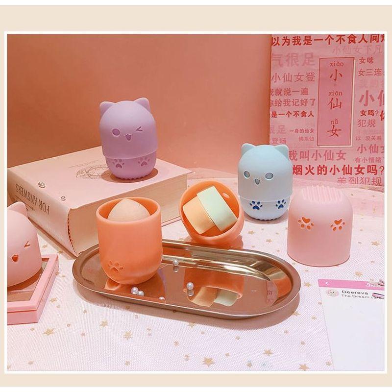 Michu - Cat-Shaped Makeup Sponge Case