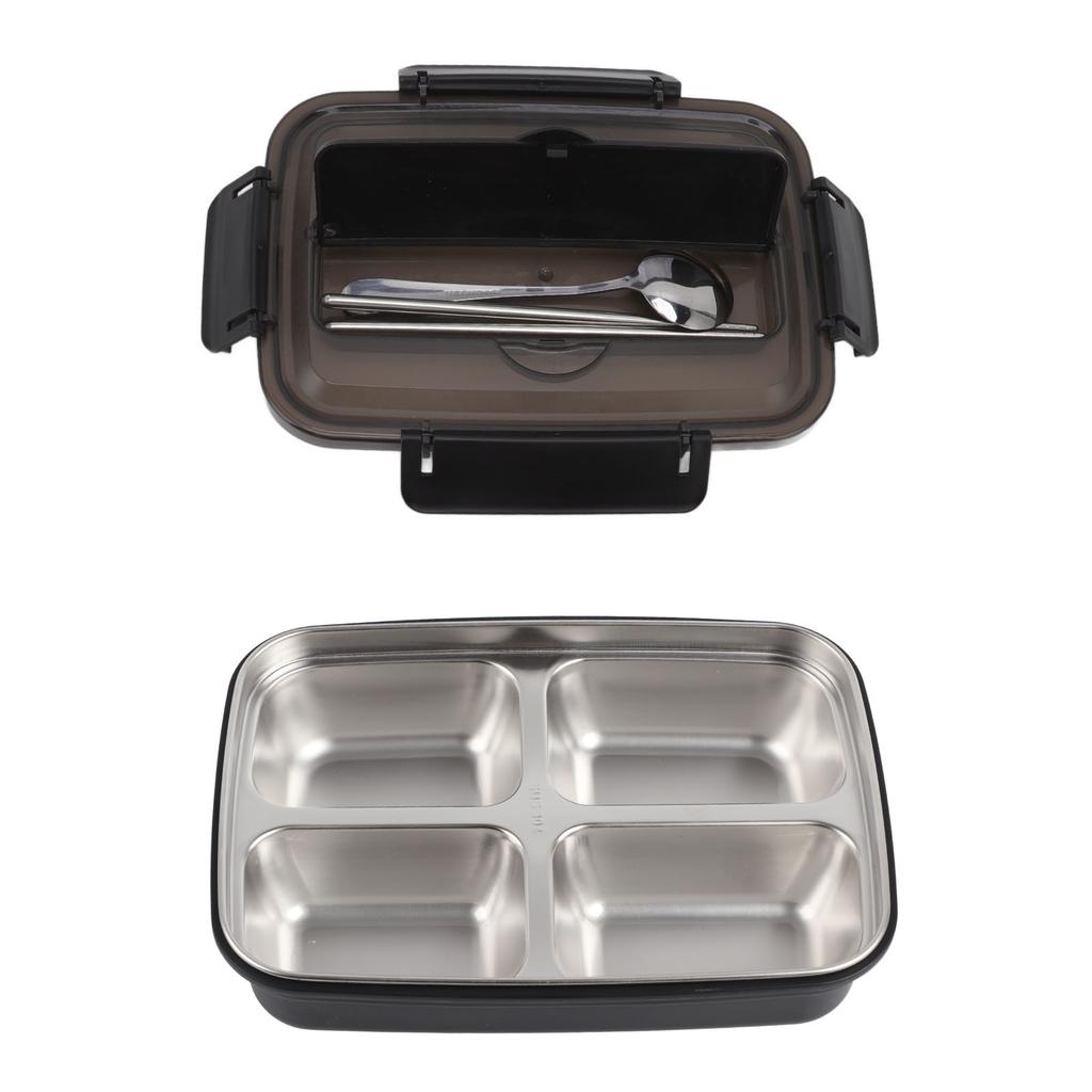 Lunch Box 4 Compartments Design 304 Stainless Steel Matching Tableware Portable Lunch Containers