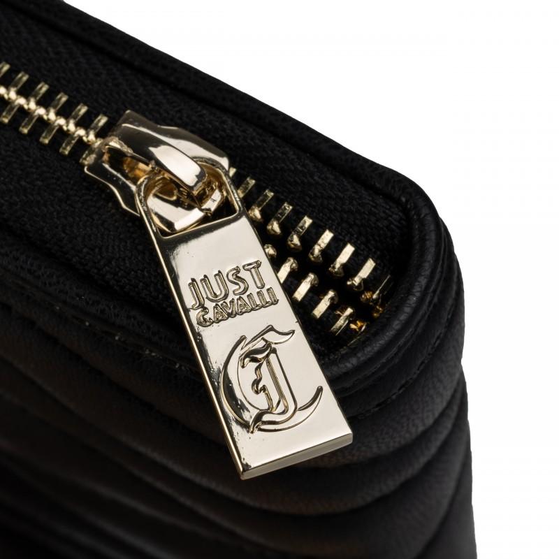 Just cavalli branded women's wallet, spacious, black