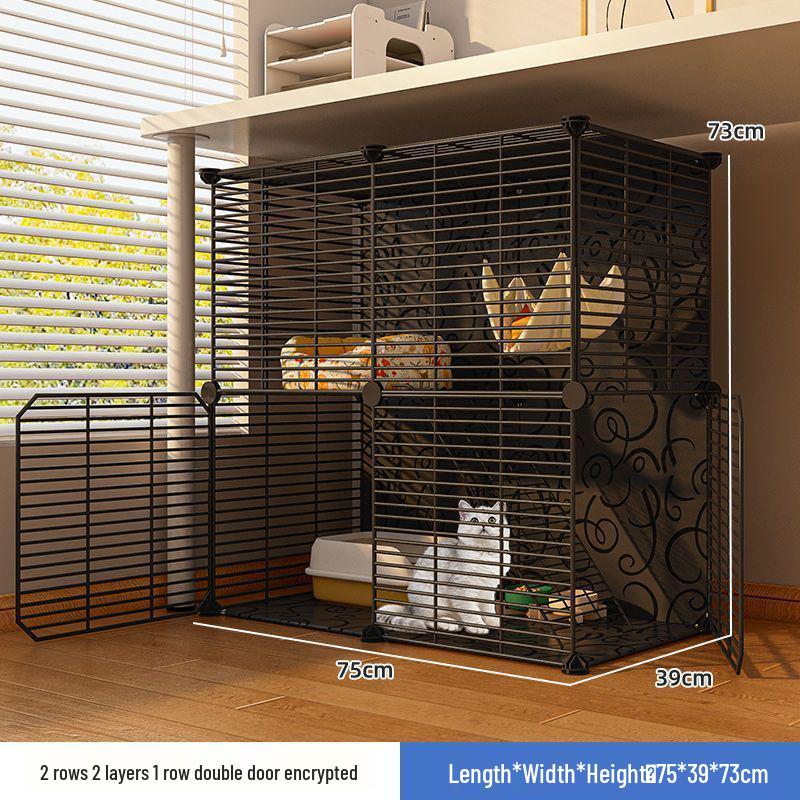 Indoor Cat Villa: Multi-Layer Winter Home & Toilet, Spacious Cabinet Bed