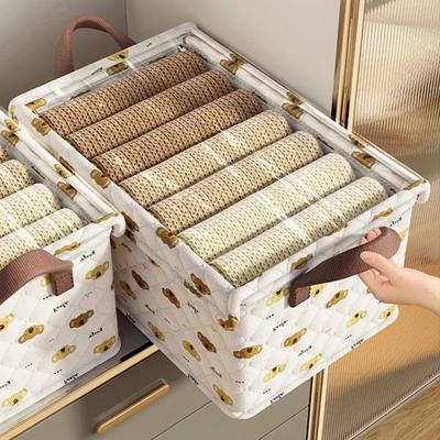 Cesto portaoggetti Oxford per vestiti, biancheria intima, organizer in metallo, organizer per guardaroba, scatola portaoggetti impermeabile con coperchio
