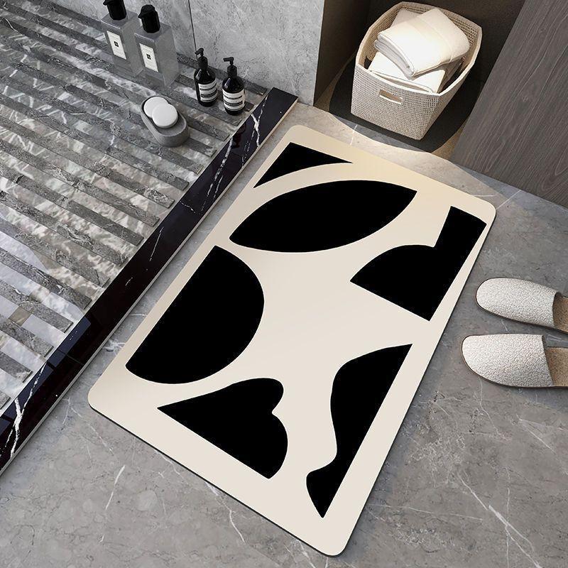 Modern Minimalist Diatomaceous Earth Bath Mat Non-Slip Absorbent Floor Bathroom Shower Area