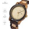 BOBO BIRD Wooden Watch Analog Quartz Day Calendar Display Lightweight Handmade Wooden Wristwatch Men's Men's (Beige)
