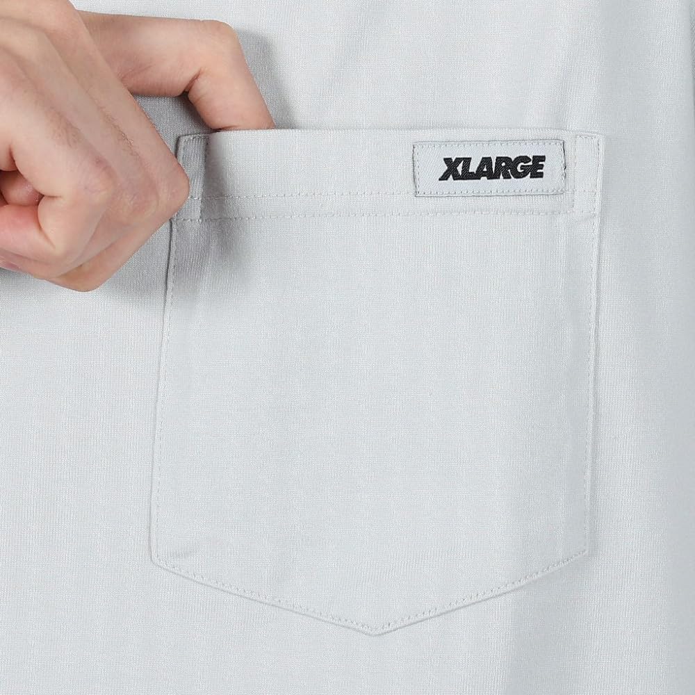 [Extra Large] Casual Standard Logo Tag L/S Pocket Tee, Men's, Gray