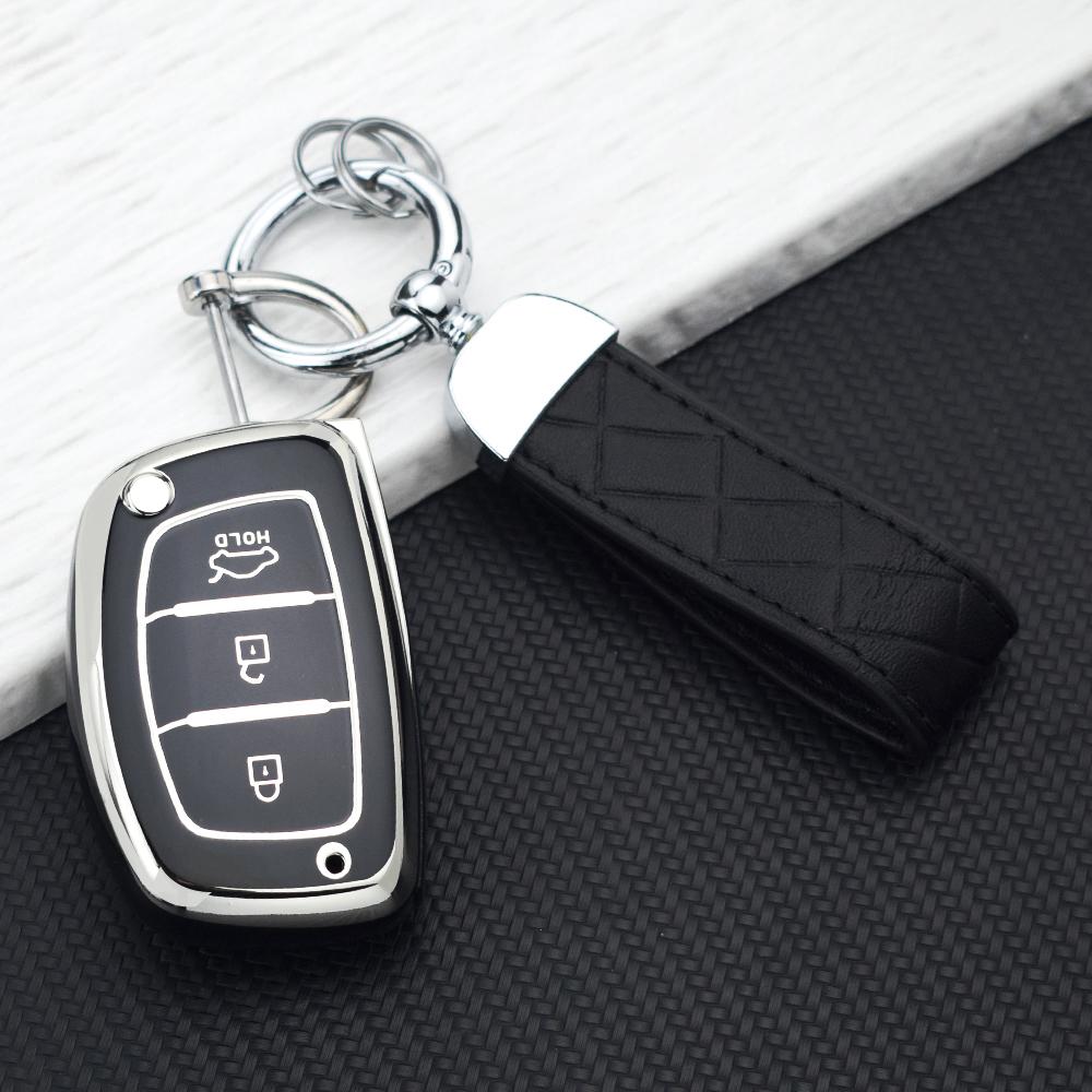 3 Button TPU Car Smart Key Case Cover Fob for Hyundai Elantra Sonata Tucson Creta Santa Fe Ix35 I30 Ix45 I20 I10 Accent Keychain