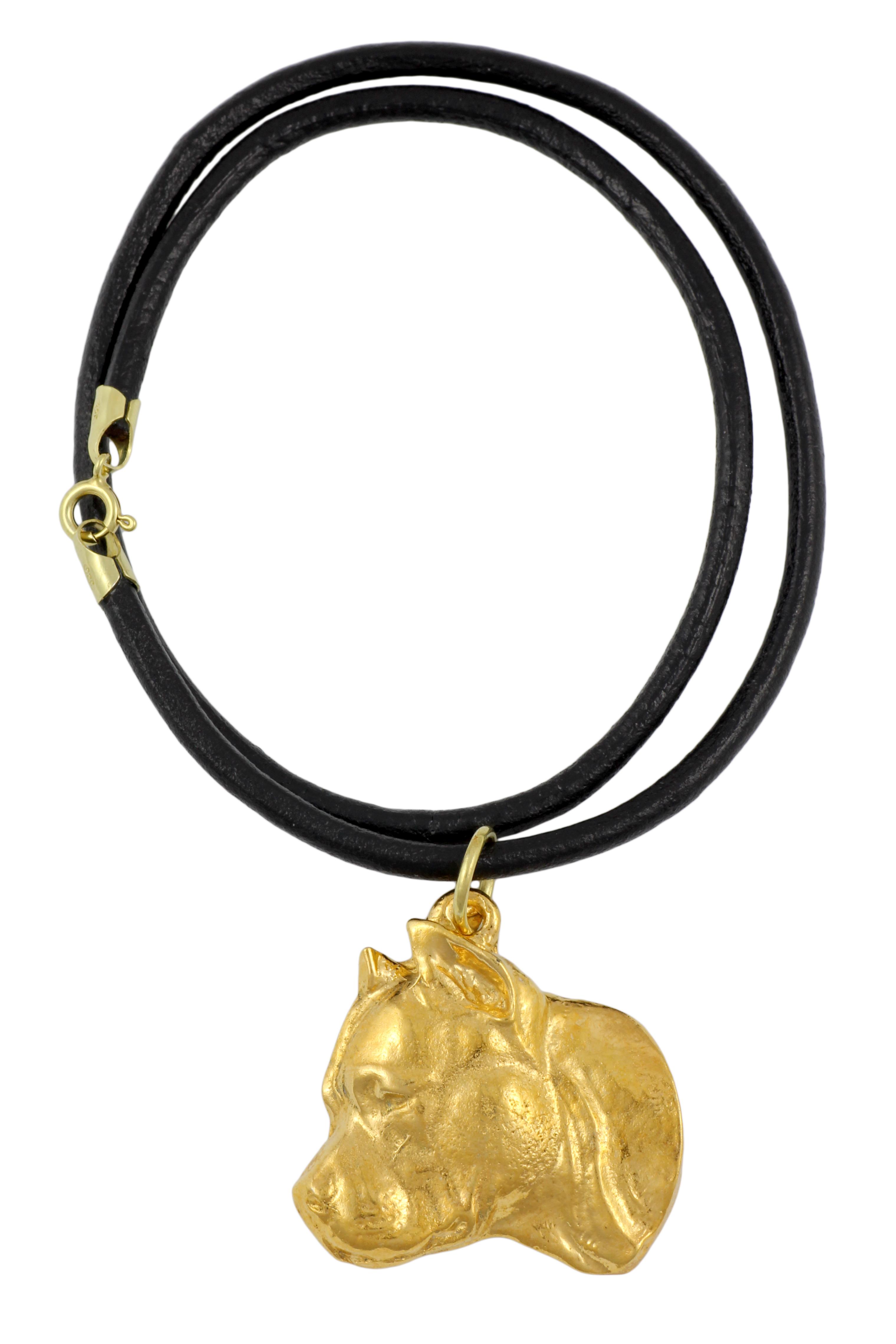 

American Staffordshire Terrier, Amstaff II - necklace with a dog in a gift box, gold-plated pendant for a dog lover, striking jewelry by Art-Dog