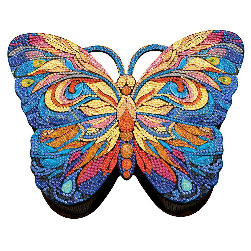 Wood Diamond Painting Jewelry Organizer Flower Bird Crystal Rhinestone Diamond Art Jewelry Case Heart Rose Tulip for Adults Kids