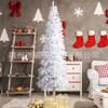 White Flocked Artificial Christmas Tree Set PVC Snow Cedar Decor Indoor Home Holiday Display