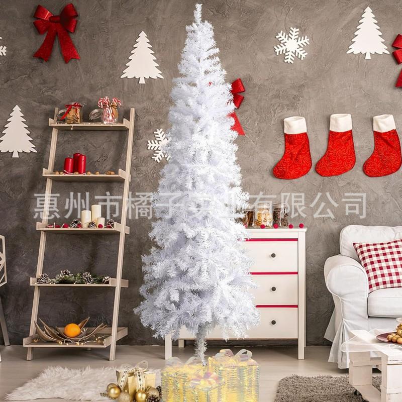 White Flocked Artificial Christmas Tree Set PVC Snow Cedar Decor Indoor Home Holiday Display