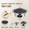Korean-Style Stainless Steel Round BBQ Grill & Fire Pit with Non-stick Baking Pan