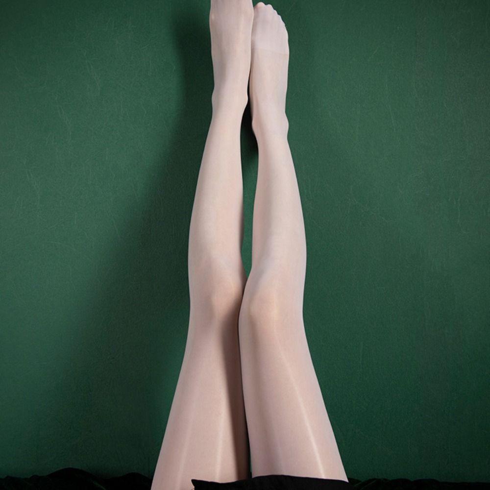 Oil Bright Shimmer Tights 360°Seamless Crotch Sheer Pantyhose Shaping  Silk Stockings  Girls
