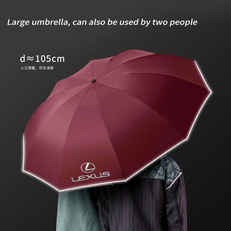 Car Led Light Automatic Folding Windproof Sunshade Umbrella For Lexus F Sport ES200 ES300 RX300 GS300 IS300 LS500h LX570 CT200h AEM1