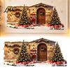 Holiday Wall Mural Christmas Snow House Sticker, Removable Self-Adhesive Decals Scene Decal, PVC Waterproof Decorative Decal for Decoration